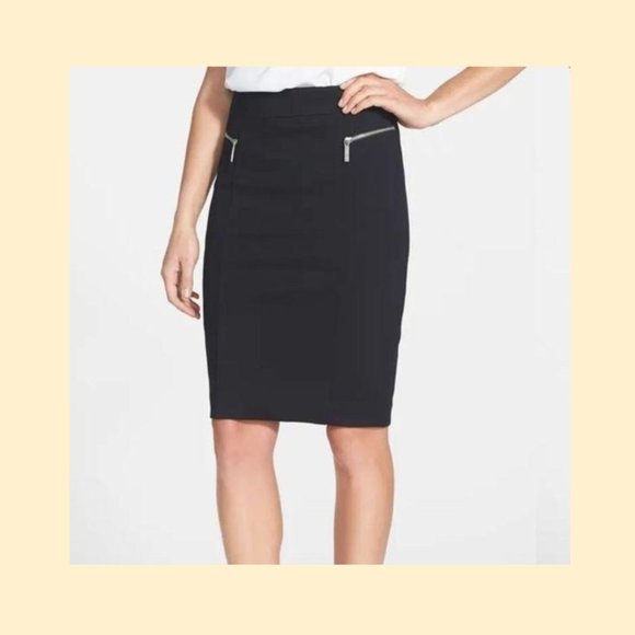 Michael Kors Gray Pencil Skirt with Zipper Pockets - Size 6, Chic & Versatile - Picture 1 of 11